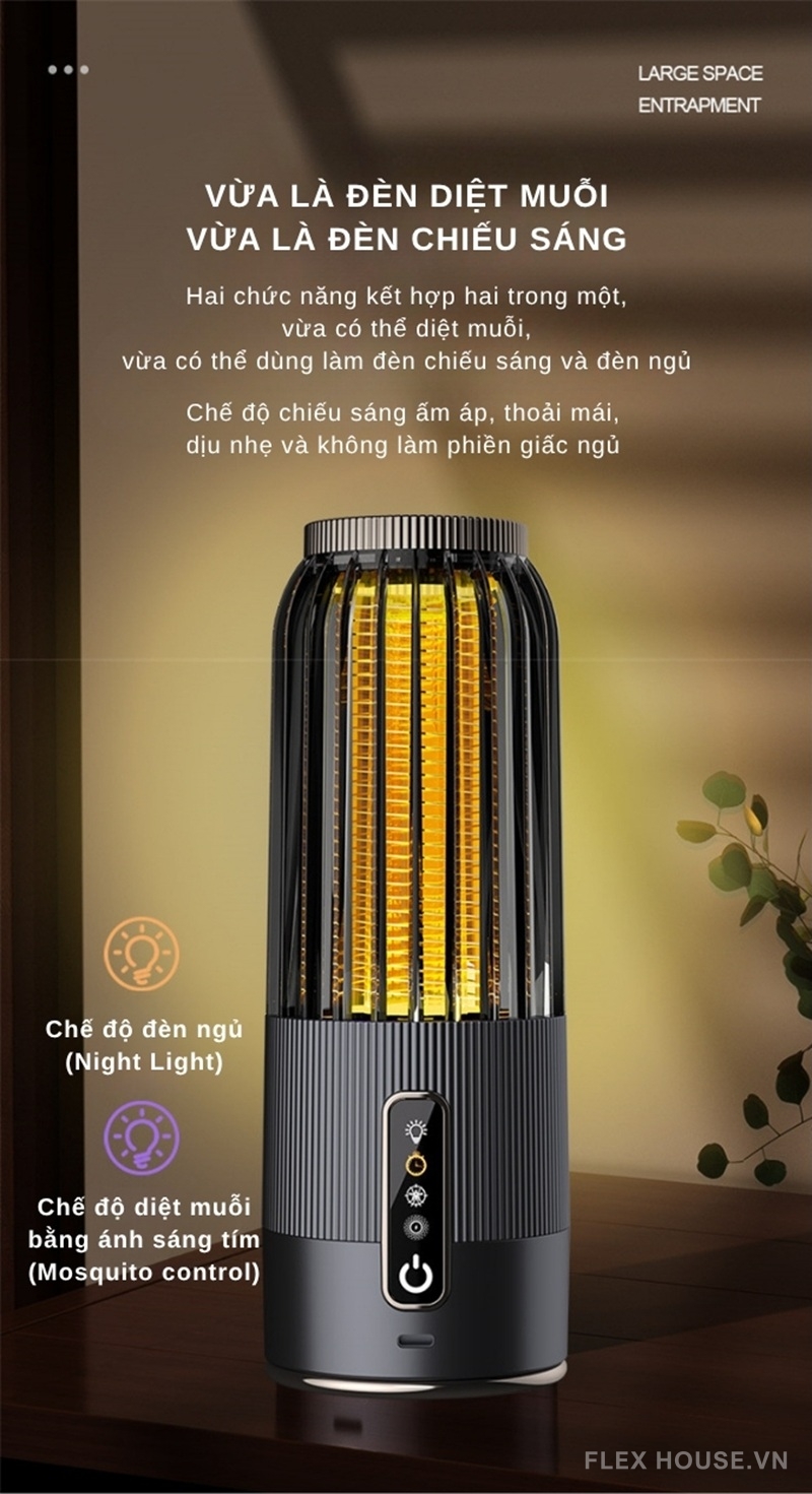 Đèn diệt muỗi lưới điện ánh sáng tím 2500V FB4060