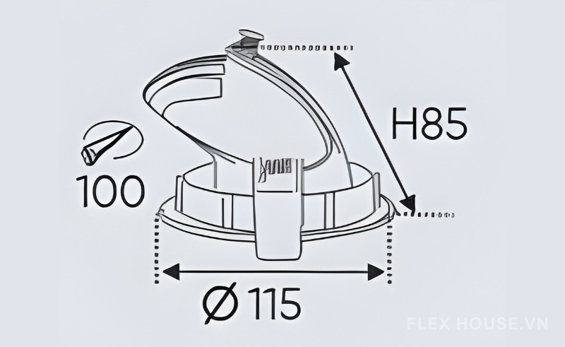 Đèn led âm trần điều chỉnh xoay tiện lợi AFC 723