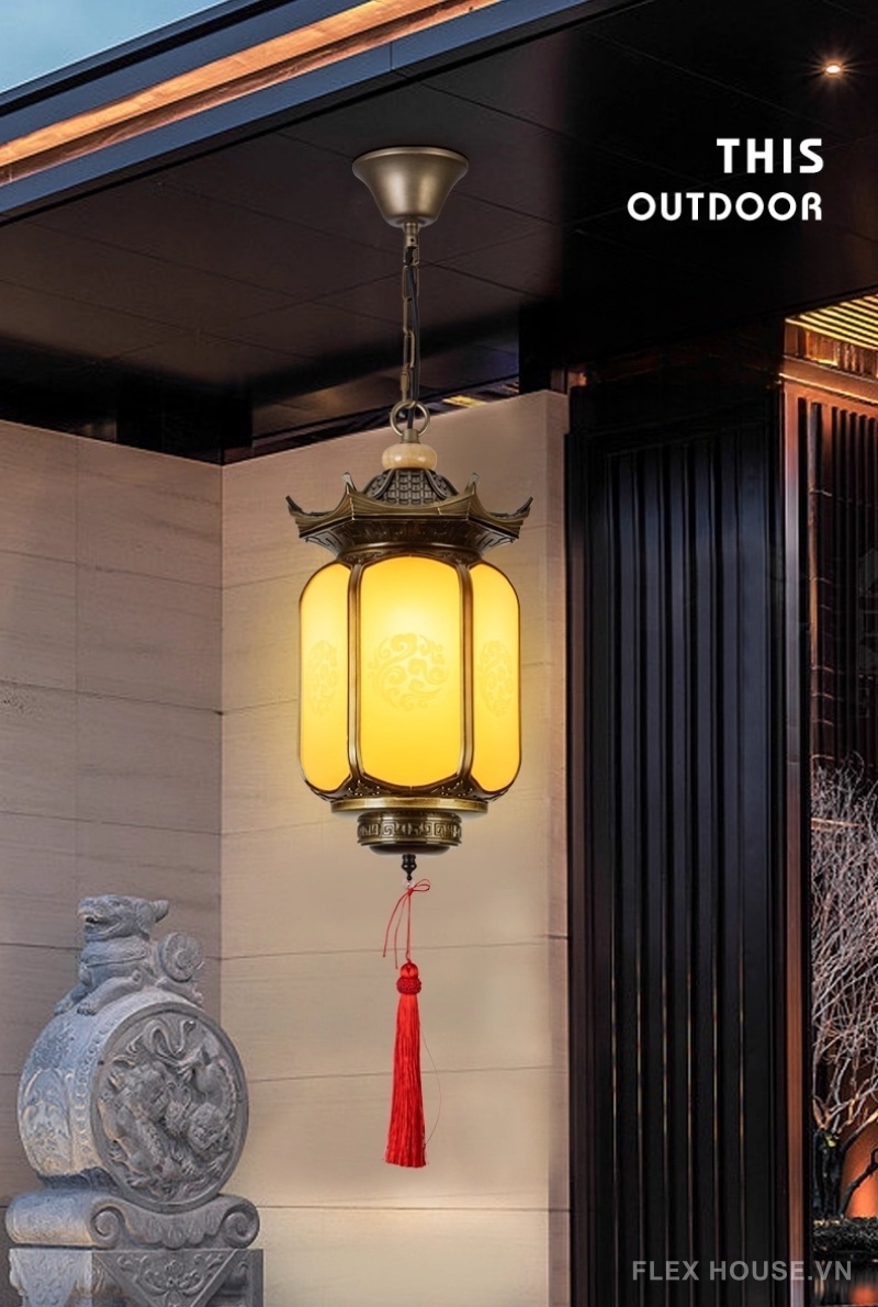 Đèn lồng treo ngoài trời phong cách Á Đông GDL0829