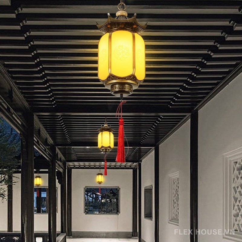 Đèn lồng treo ngoài trời phong cách Á Đông GDL0829