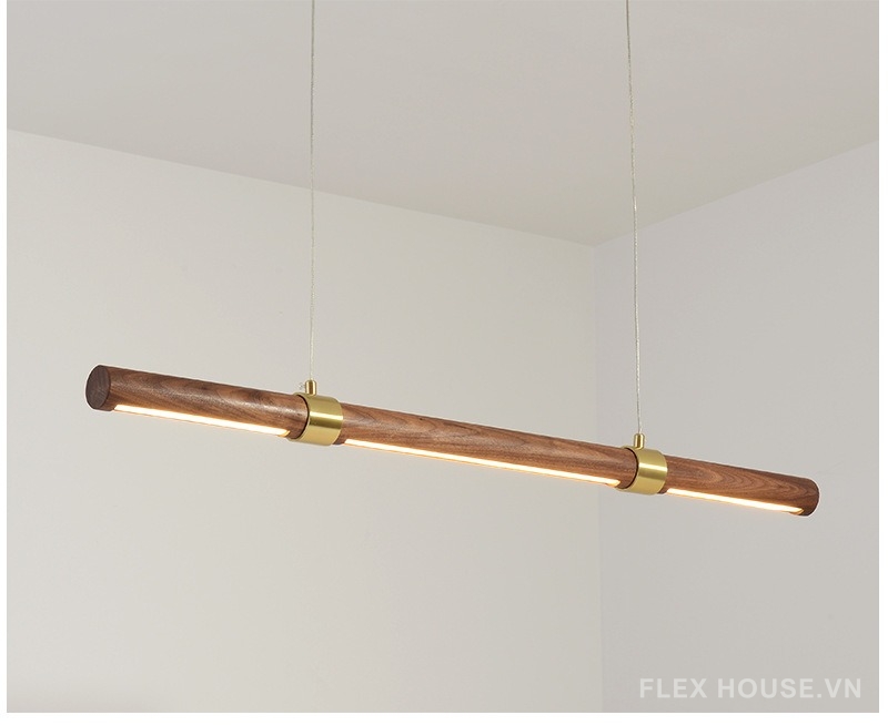 Đèn thả bàn ăn hiện đại gỗ óc chó Bắc Âu DX7862