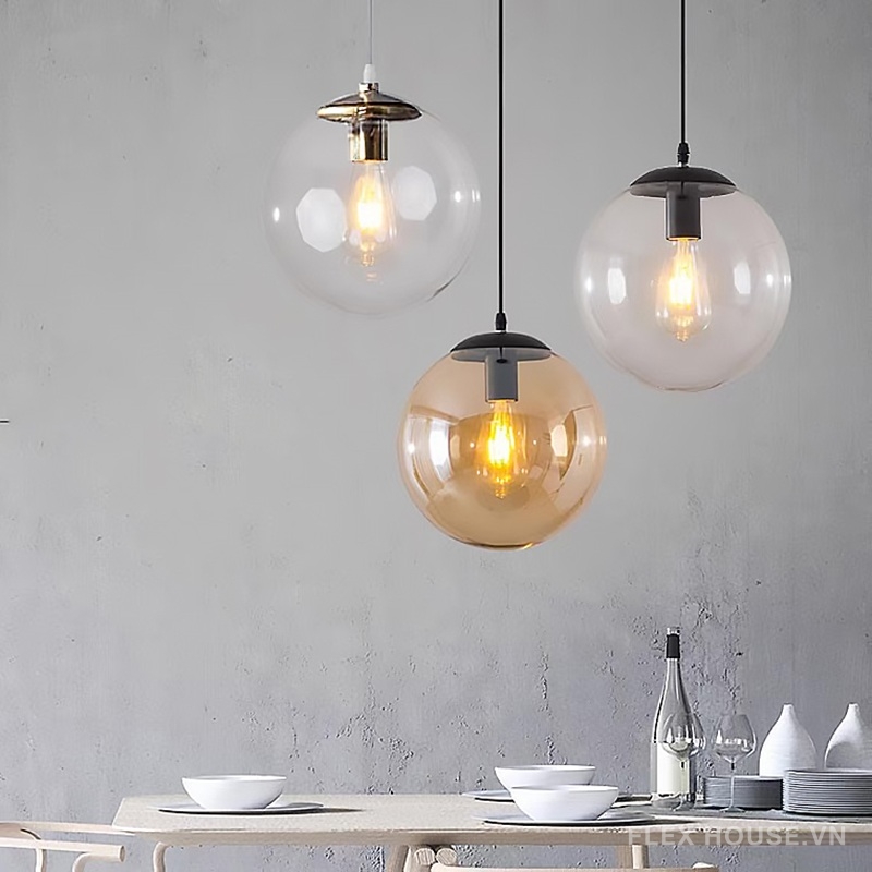 Đèn thả thủy tinh decor phòng khách TT21 2 Đèn thả thủy tinh decor phòng khách TT21