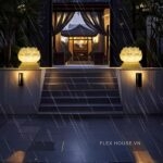 Đèn trụ cổng sân vườn dáng hoa sen BY050J