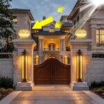 Đèn trụ cổng sân vườn dáng hoa sen BY050J