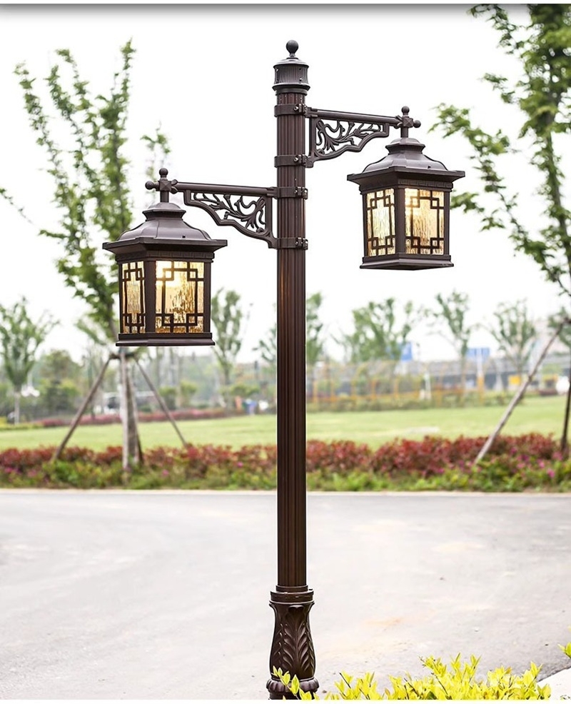 Đèn trụ công viên nhôm đúc phong cách Á Đông MCL1662 10 Đèn trụ công viên năng lượng mặt trời nhôm đúc MCL1662