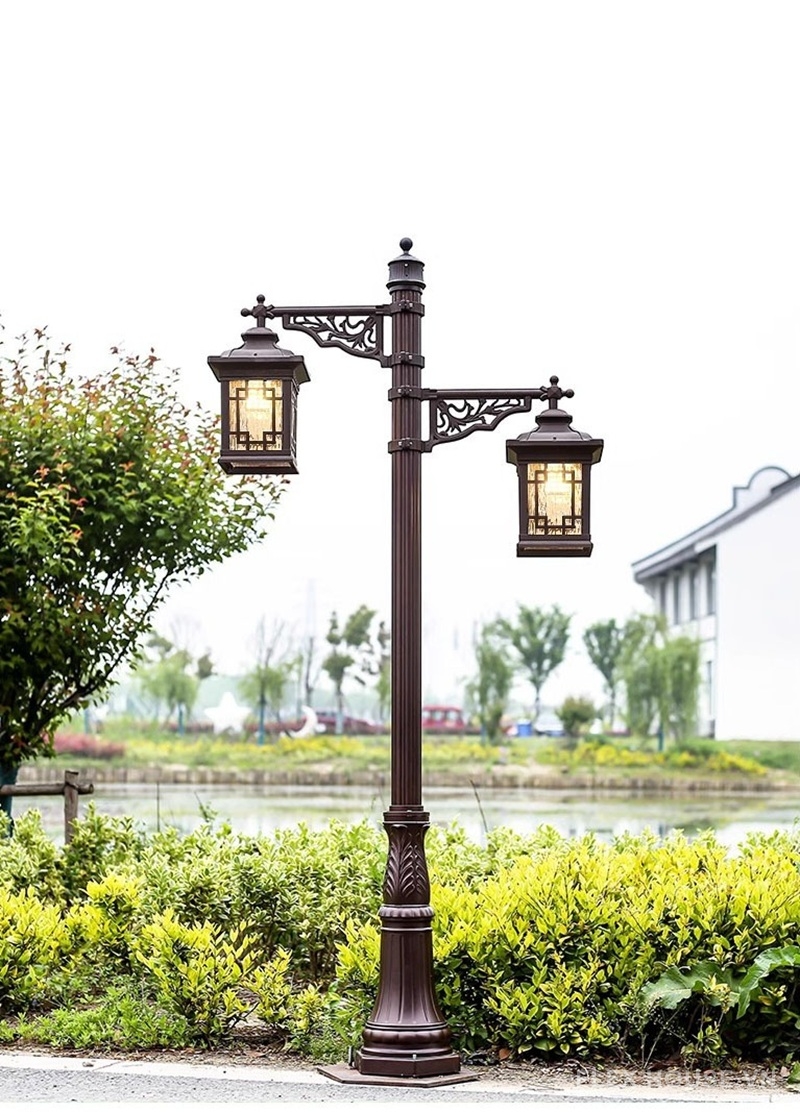 Đèn trụ công viên nhôm đúc phong cách Á Đông MCL1662 12 Đèn trụ công viên năng lượng mặt trời nhôm đúc MCL1662