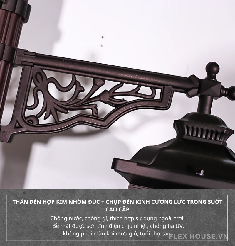 Đèn trụ công viên nhôm đúc phong cách Á Đông MCL1662 6 Đèn trụ công viên năng lượng mặt trời nhôm đúc MCL1662