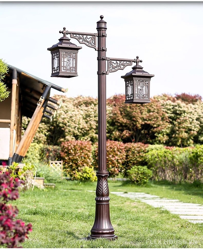 Đèn trụ công viên nhôm đúc phong cách Á Đông MCL1662 8 Đèn trụ công viên năng lượng mặt trời nhôm đúc MCL1662