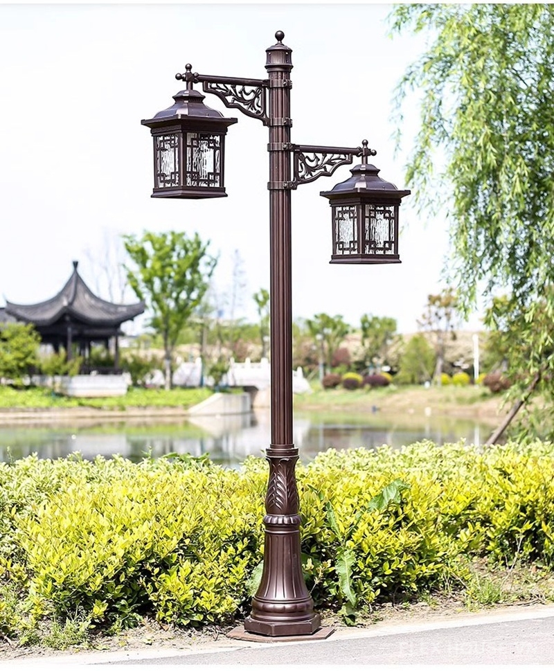 Đèn trụ công viên nhôm đúc phong cách Á Đông MCL1662 9 Đèn trụ công viên năng lượng mặt trời nhôm đúc MCL1662