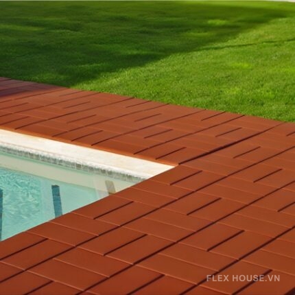 Gạch cao su dài chống trượt lát thành hồ bơi GV9462