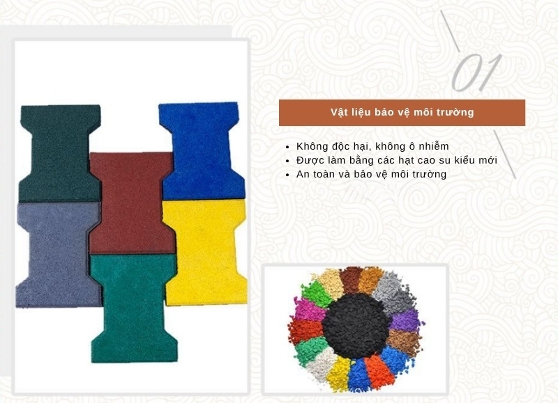 Gạch cao su hình xương chó lát ngoài trời GV5133