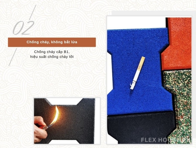 Gạch cao su hình xương chó lát ngoài trời GV5133