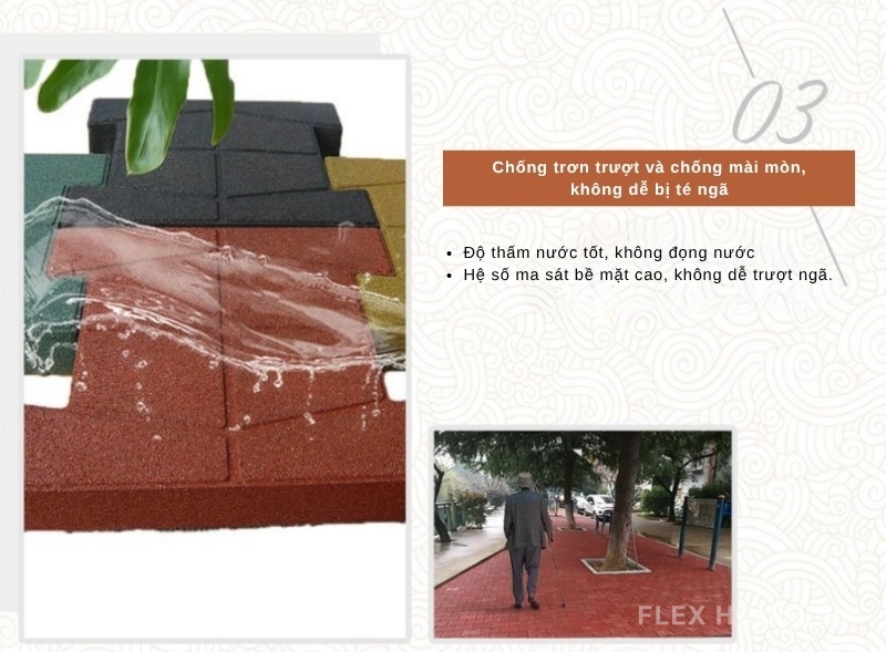 Gạch cao su hình xương chó lát ngoài trời GV5133