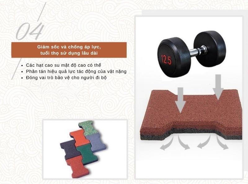 Gạch cao su hình xương chó lát ngoài trời GV5133