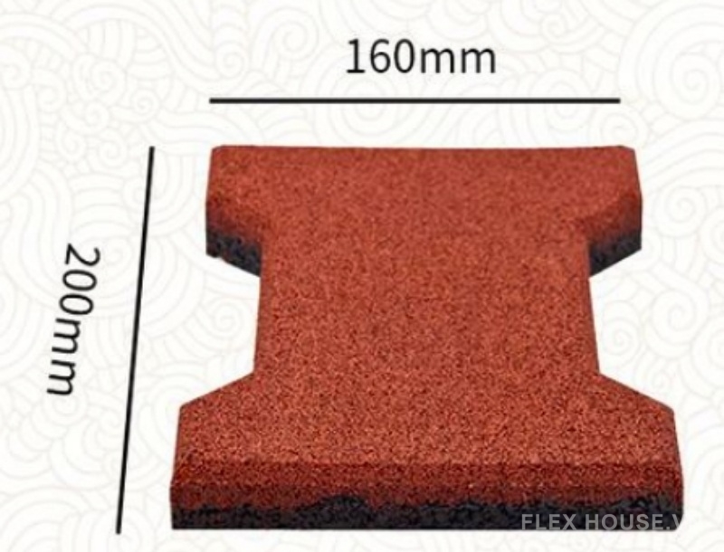 Gạch cao su hình xương chó lát ngoài trời GV5133