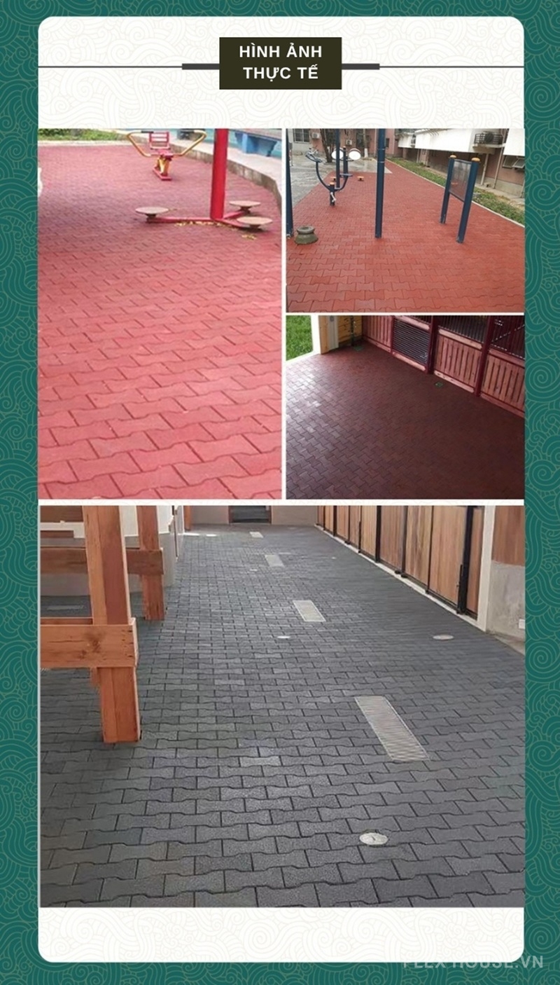 Gạch cao su hình xương chó lát ngoài trời GV5133