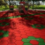 Gạch cao su lục giác chống trượt ngoài trời GV2934