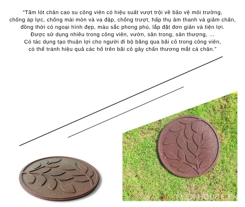 Gạch cao su tròn chống cháy giảm chấn GV1925