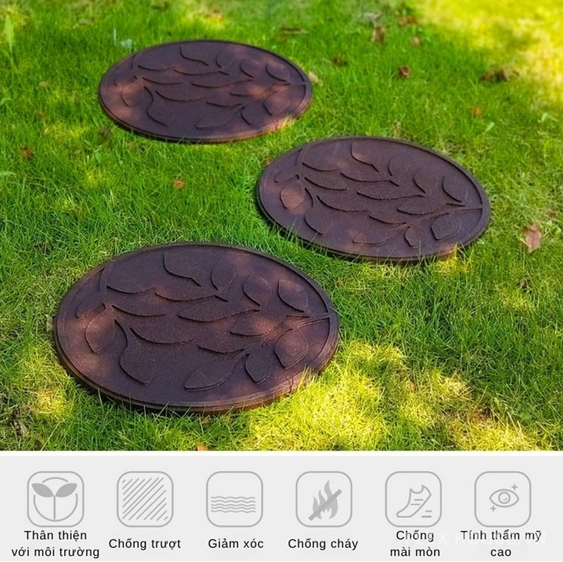 Gạch cao su tròn chống cháy giảm chấn GV1925 2 Gạch cao su tròn chống cháy giảm chấn GV1925