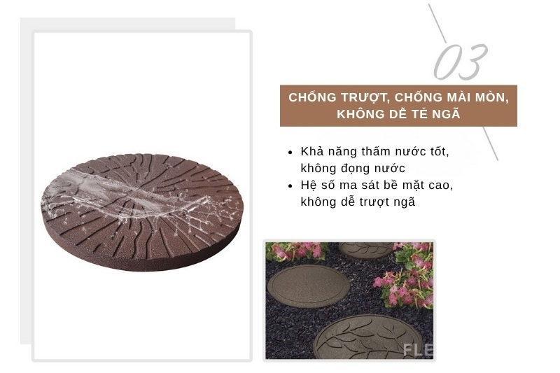Gạch cao su tròn chống cháy giảm chấn GV1925