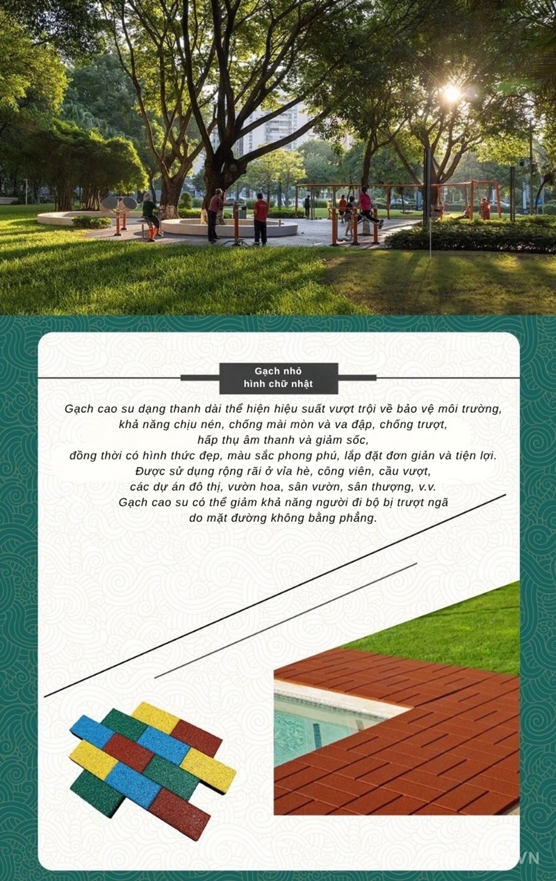 Gạch cao su thanh EPDM chống trượt giảm chấn GV6420 1 Gạch cao su thanh EPDM chống trượt giảm chấn GV6420