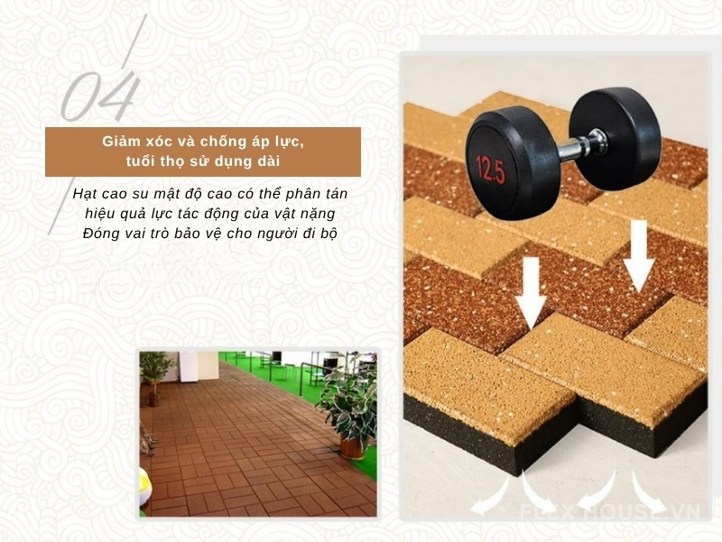 Gạch cao su thanh EPDM chống trượt giảm chấn GV6420 7 Gạch cao su thanh EPDM chống trượt giảm chấn GV6420