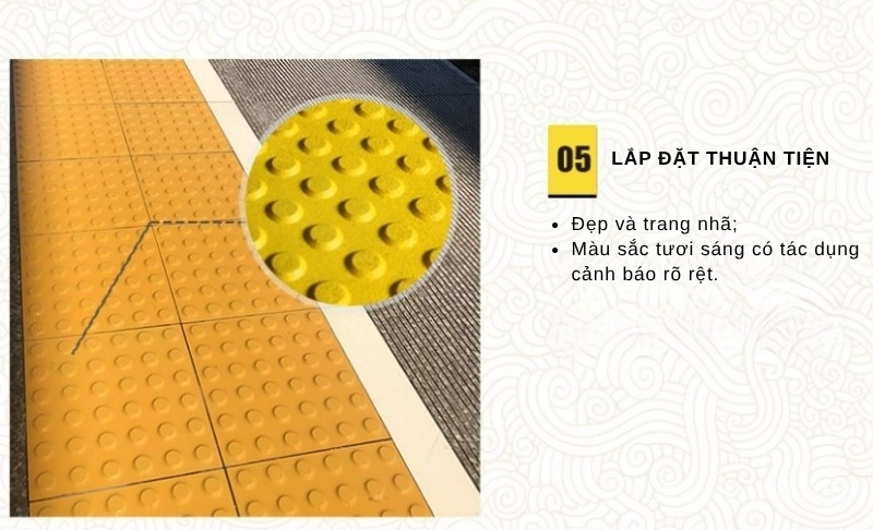 Gạch cao su xúc giác chống trượt cho người khiếm thị GV6679