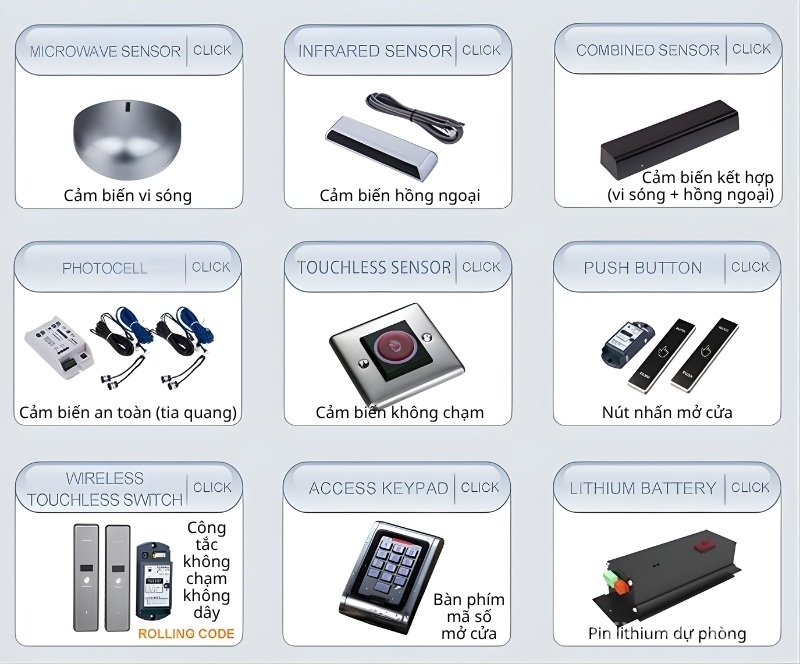 Phụ kiện cửa lùa tự động giảm chấn kép HH150