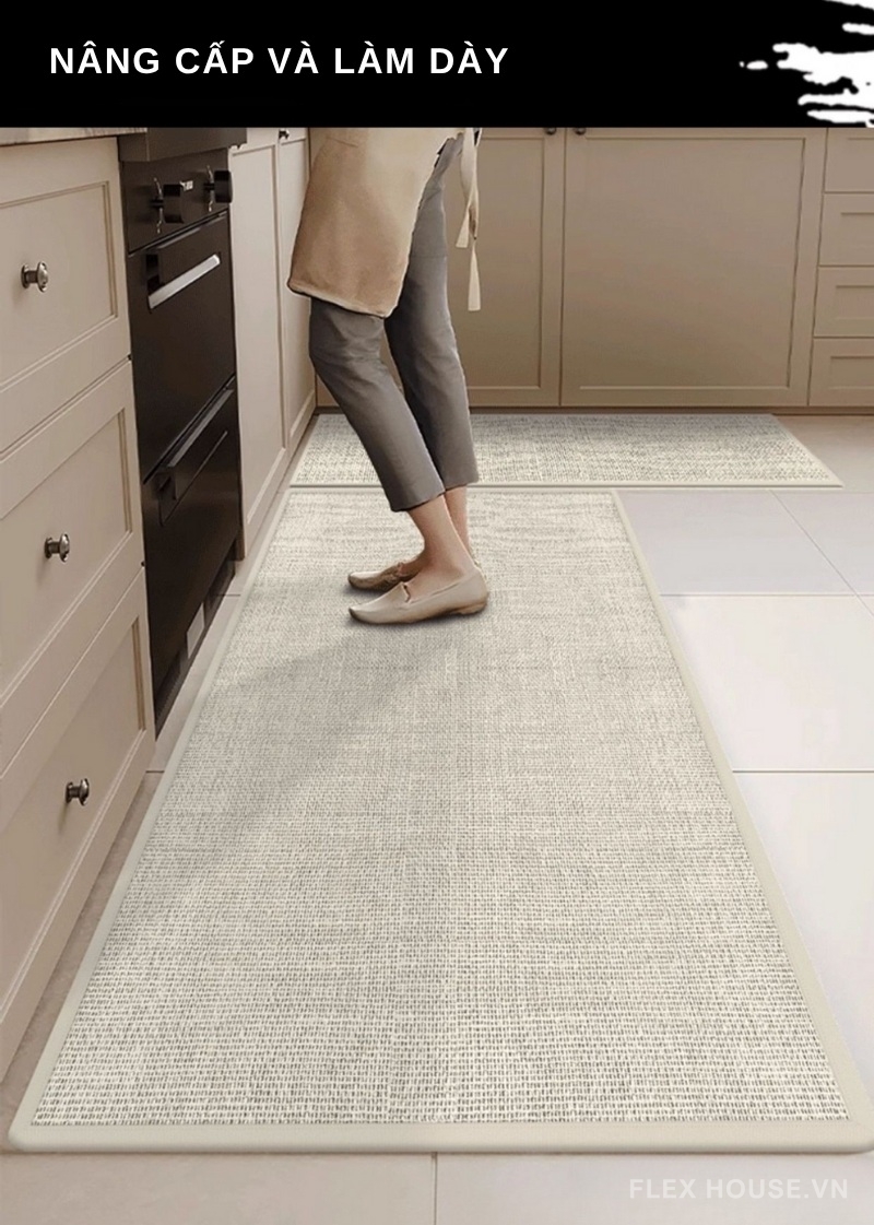 Thảm bếp dệt linen chống trơn trượt 2 mặt XF4511