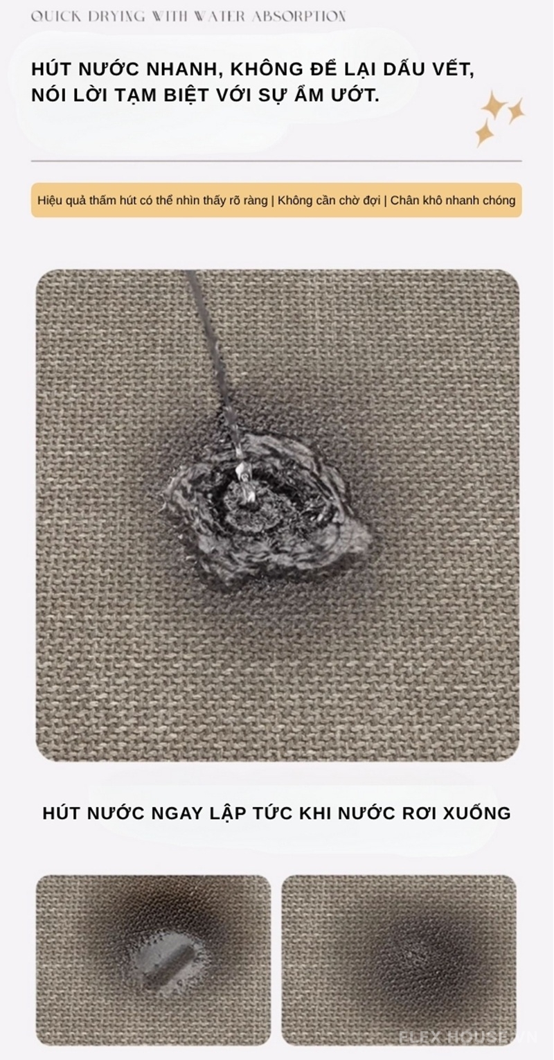 Thảm bếp dệt linen chống trơn trượt 2 mặt XF4511