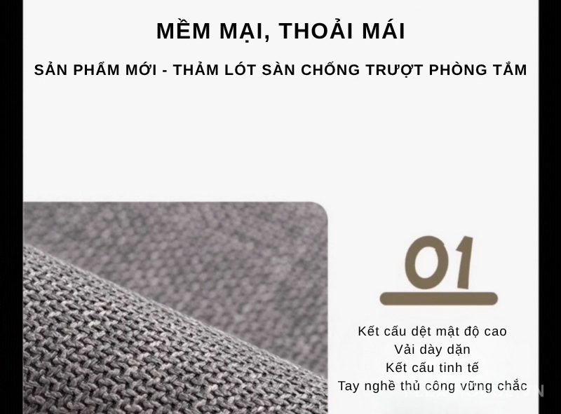 Thảm bếp dệt linen chống trơn trượt 2 mặt XF4511