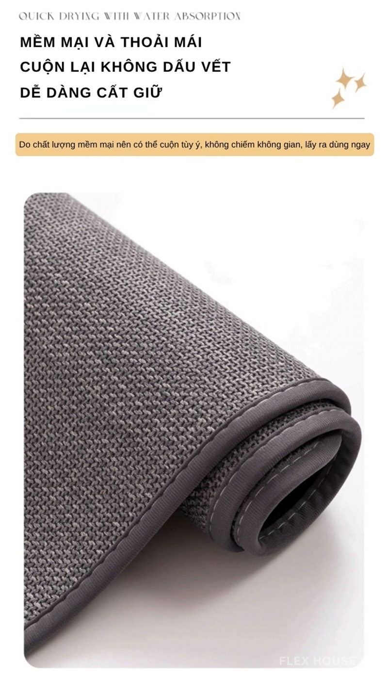 Thảm bếp dệt linen chống trơn trượt 2 mặt XF4511