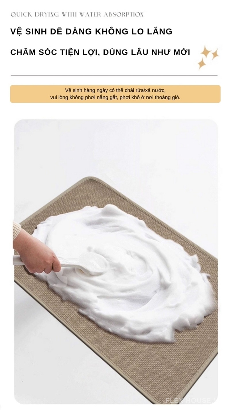 Thảm bếp dệt linen chống trơn trượt 2 mặt XF4511