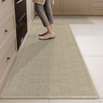 Thảm bếp dệt linen chống trơn trượt 2 mặt XF4511.BE