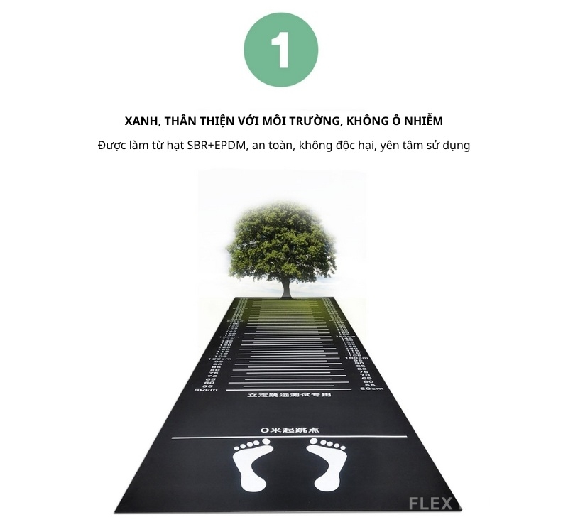 Thảm cao su nhảy xa đàn hồi chống trượt SBR EPDM GV74