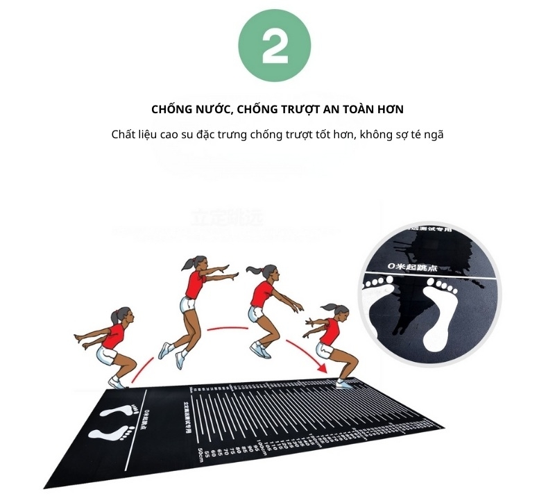 Thảm cao su nhảy xa đàn hồi chống trượt SBR EPDM GV74