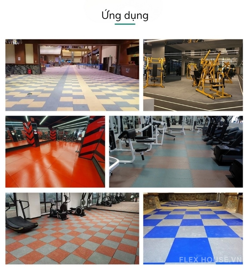 Thảm cao su phòng gym EPDM chịu tải nặng GV7346