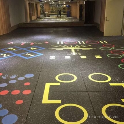 Thảm cao su phòng gym in UV 360 đa năng GV29