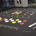 Tấm cao su chịu lực chống sốc phòng gym in UV GV107