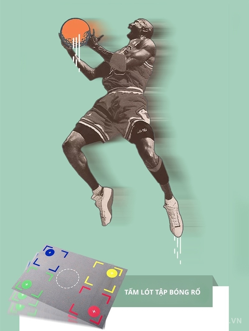 Thảm cao su tập kiểm soát bóng rổ GV215