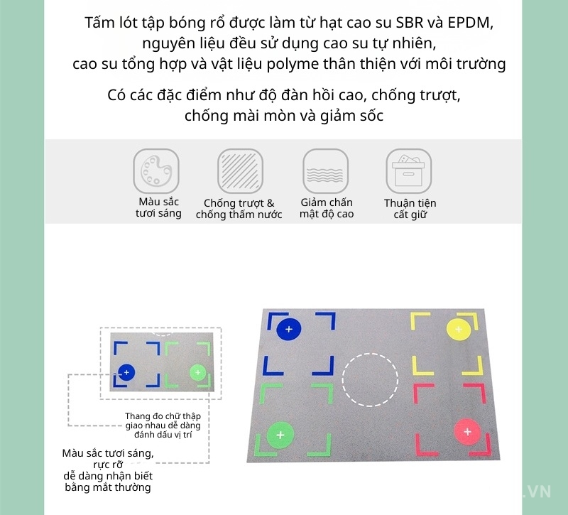 Thảm cao su tập kiểm soát bóng rổ GV215