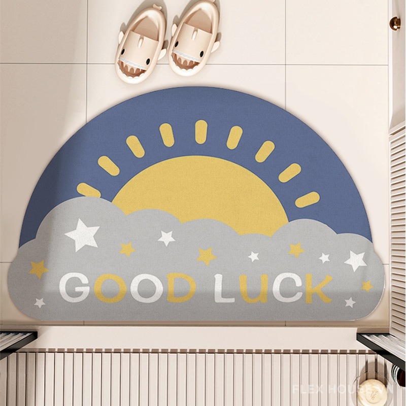 Thảm chùi chân chống trượt hai mặt thấm nhanh XF8567 7 Thảm chống trượt hai mặt hình mây và mặt trời XF8567.02