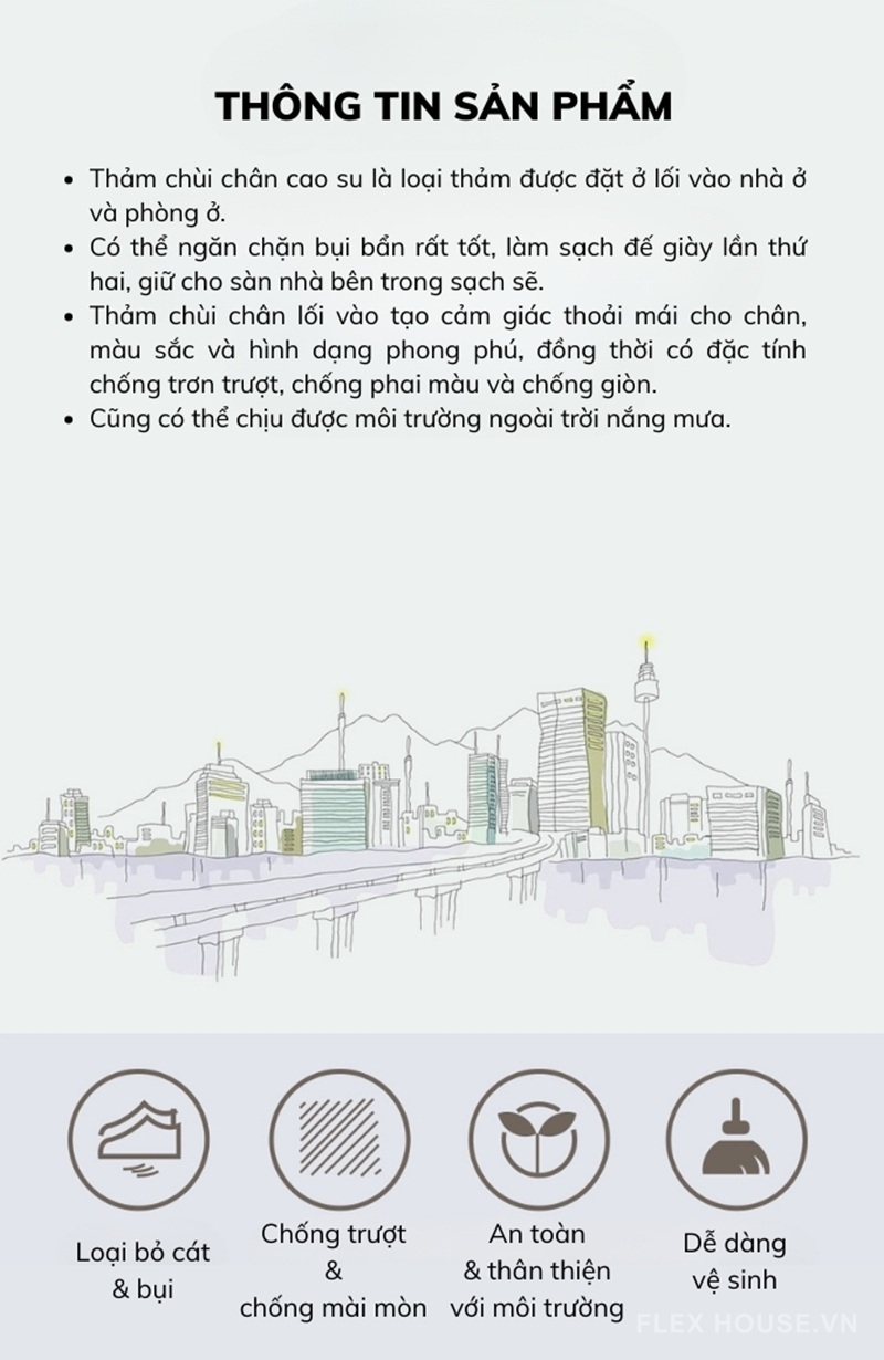 Thảm chống trượt ngoài trời hoa văn rỗng SBR GV36