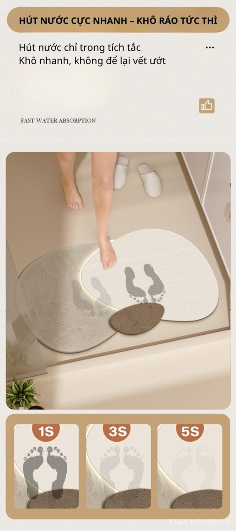 Thảm chống trượt nhà tắm 2 mặt thoáng khí XF3467 4 Thảm chống trượt nhà tắm 2 mặt thoáng khí XF3467