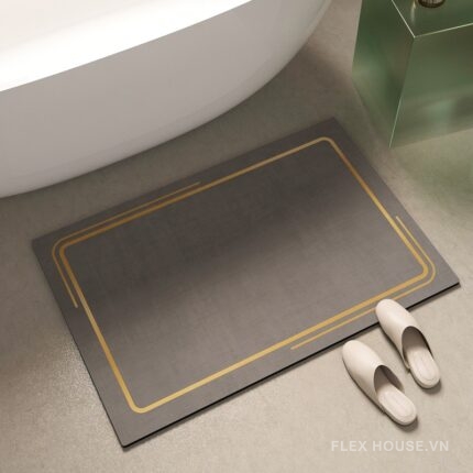 Thảm chống trượt nhà tắm viền vàng tối giản XF1380.02