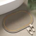 Thảm chống trượt nhà tắm viền vàng tối giản XF1380.03