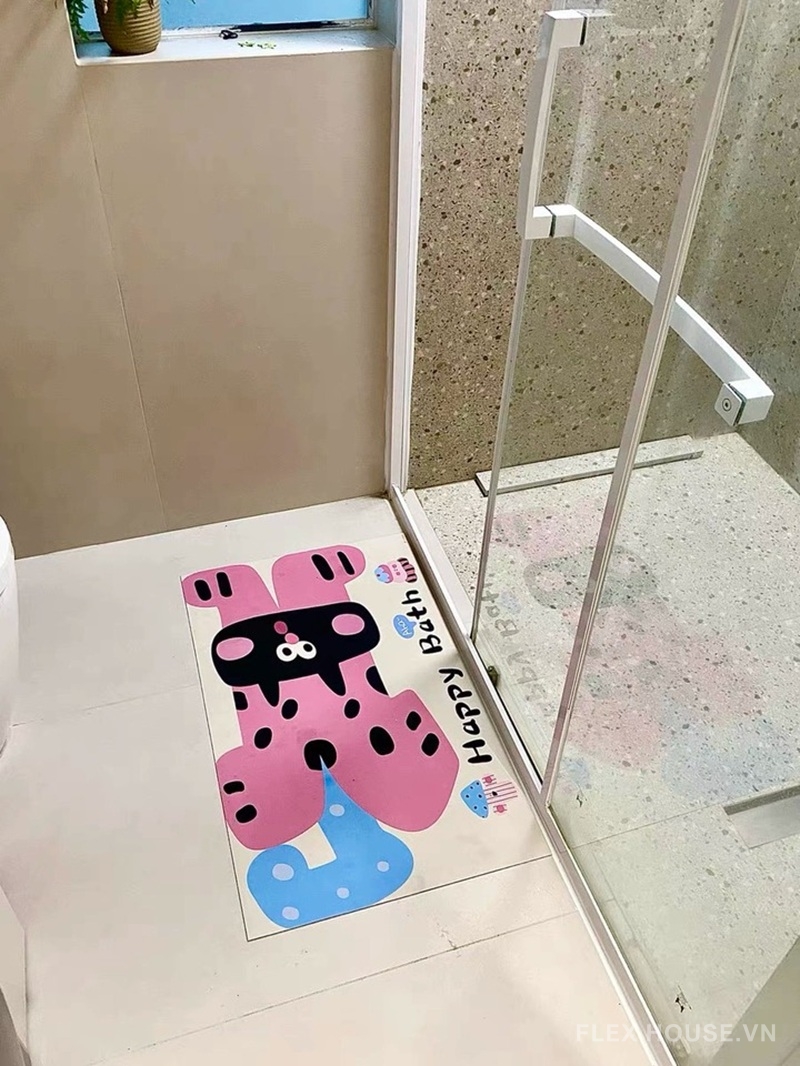 Thảm chùi chân Happy Bath cartoon style XF3908 11 Thảm chùi chân Happy Bath cartoon style XF3908