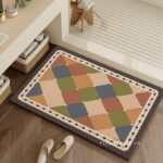 Thảm chùi chân họa tiết caro hình học Retro XF6981