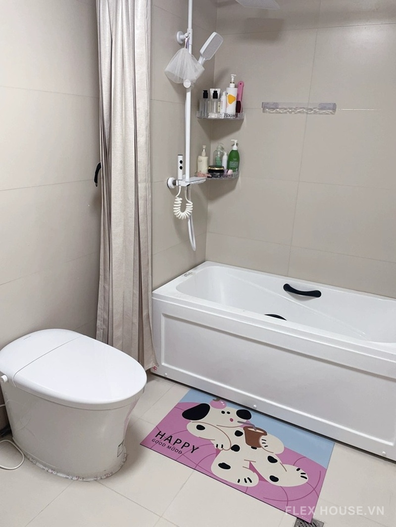 Thảm chùi chân tảo cát hình chó đốm uống trà XF3906