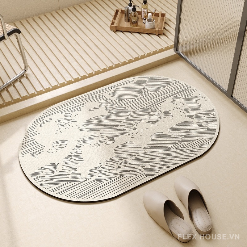Thảm chùi chân tảo cát phong cách Zen tinh tế XF1386 7 Thảm chùi chân tảo cát phong cách Zen tinh tế XF1386